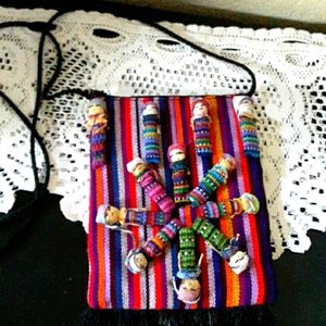 Handmade Guatemalan Worry Doll Crossbody Purse